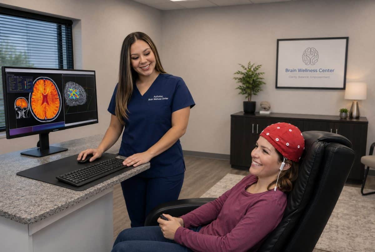 qEEG brain mapping recording session at Brain Wellness Center San Jose
